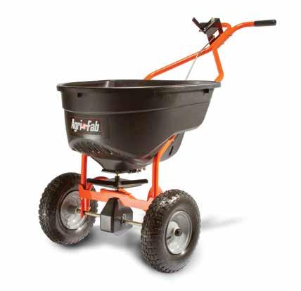 Spreaders 130 lb. / 59 kg. Push Spreader Model 45-0502 Patent D602,045 & Patent Pending Coverage 130 lb. / 59 kg. capacity covers about 1/2 acre (25,000 sq.