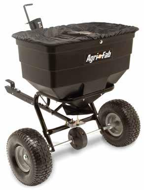 Spreaders 175 lb. / 79 kg. Tow Spiker/Seeder/Spreader Model 45-0301 Durable Rustproof poly hopper increases product life. Coverage 175 lb. / 79 kg. capacity covers about 1 acre (40,000 sq.