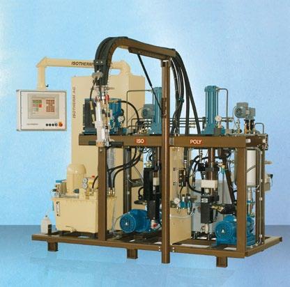 Recirculation is stopped by pressing the trigger button. The dosing pumps switch to high pressure. The mixing head opens and the liquid mixture is injected into the mold. Series: ELL / ELS.