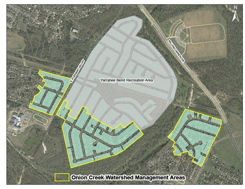 ONION CREEK FLOODPLAIN BUYOUT PROGRAM: ARMY CORPS PARTNERSHIP USACE feasibility study recommendation Solutions for flooding, restoration Flood risk reduction in 25 year floodplain (483 homes)