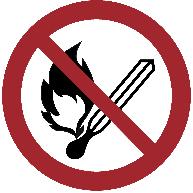 No open flame; fire, open ignition