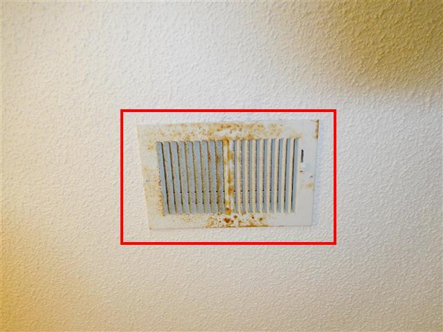 5 Item 3(Picture) Right Rear Bedroom U/S (3) Air supply register in upstairs hall bath is beginning to rust. This is common in bathrooms due to the high levels of humidity.