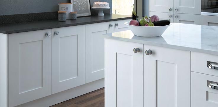 CURRENT TRENDS EURO MATT As the trend for matt kitchens grows- joining the successful Euro family will be 3 new matt colours; white, mussel and dove grey.
