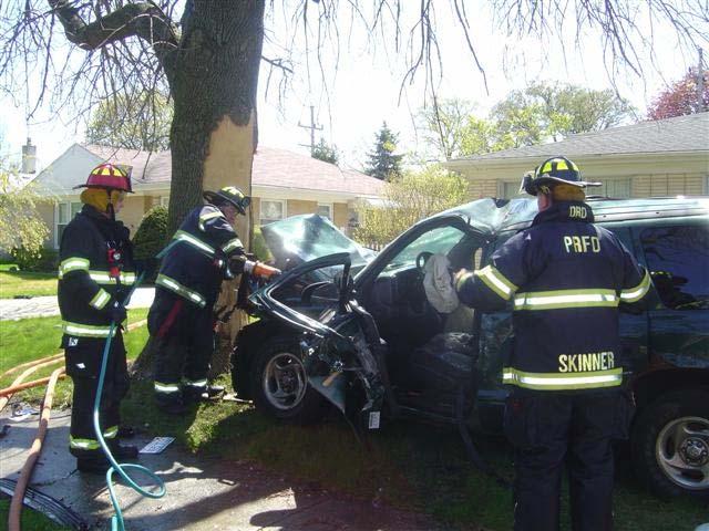 OUR MISSION: TO LIMIT THE LOSS OF LIFE AND PROPERTY THROUGH PLANNING, PREVENTION AND RESPONSE The Park Ridge Fire Department responded to a car vs. tree accident with possible entrapment.