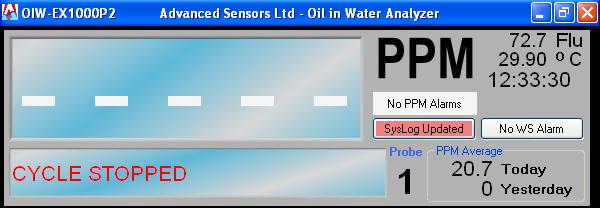 3.3 - CONTROLLING THE OIW SOFTWARE WINDOW As can be seen the OIW control software is based on a standard Windows XP interface and the following control buttons are available in the upper right-hand