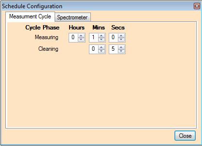 3.10 - SCHEDULE CONFIGURATION 3.10.1 - Measurement Cycle This allows you set the duration of each of the phases of operation of the OIW Monitor.