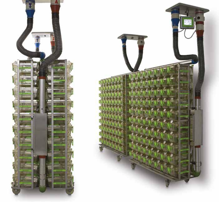 height to directly connect the racks to the supply and exhaust systems.