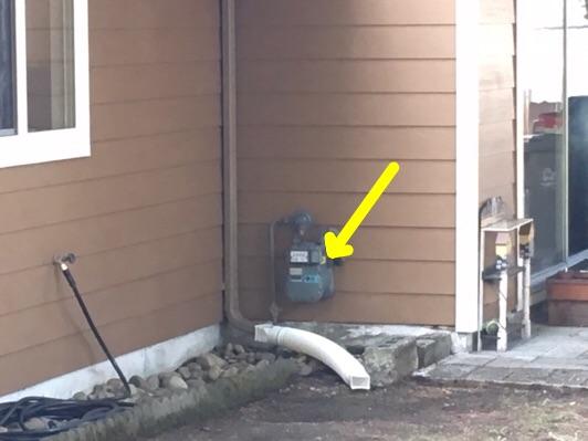 Main Gas shutoff is located to the lower left of the meter. 7.