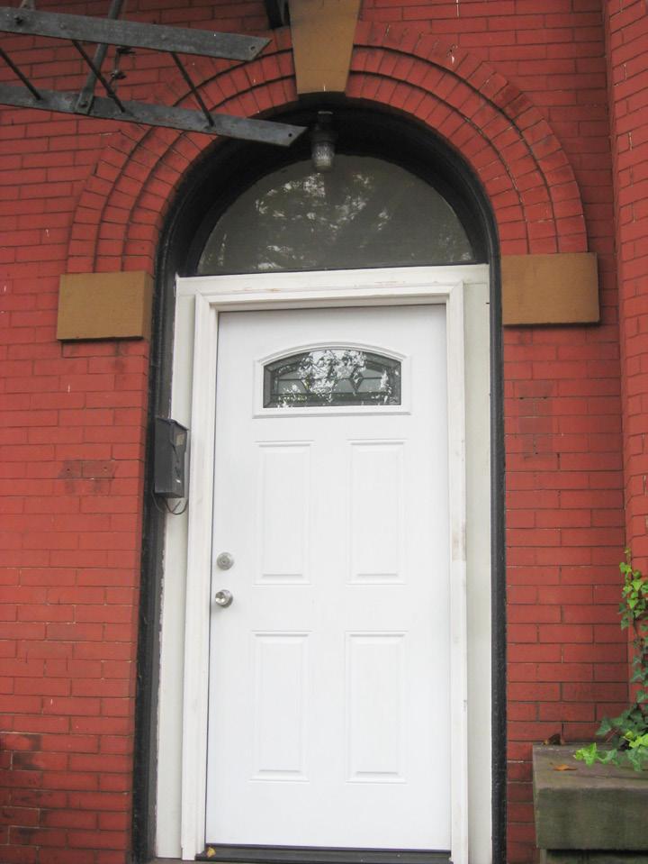 8 Replacement doors for below-grade basement entrances should match the general characteristics of the historic door, but flexibility will be applied if the door is largely obscured from public view.