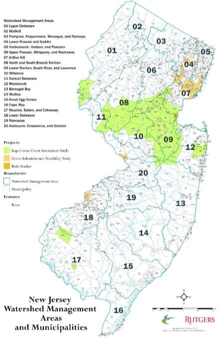 Green Infrastructure Feasibility Studies Bergen County Township of Saddle Brook Camden County City of Camden Essex County Township of Montclair City of Newark Township of West Orange Hudson County