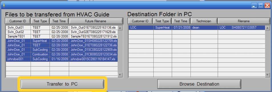 Browse your PC for a folder in which you would like to save the files from the HVAC Guide analyzer, and press "Select Cur Dir" to assign.