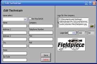 Editing Technician Information You can edit technician information in the database by clicking on "Setup" then "Edit Technician" from the drop-down menu.