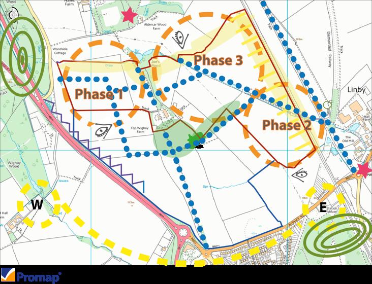Concept Masterplan for Safeguarded Land KEY: Sunpath Landmarks Key Views Noise from road Higher ground