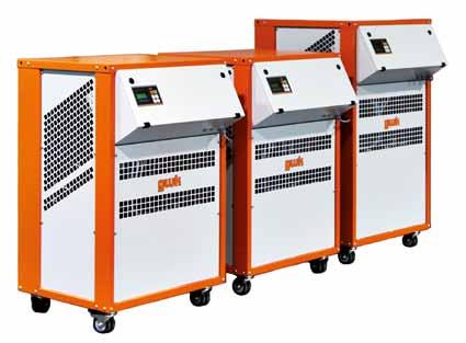 Series weco 01-09 Air or water cooled up to 9 kw The gwk compact water chillers, type weco 01-09 are aircooled units - size 07 and 09 are optionally available as water cooled version - that are piped