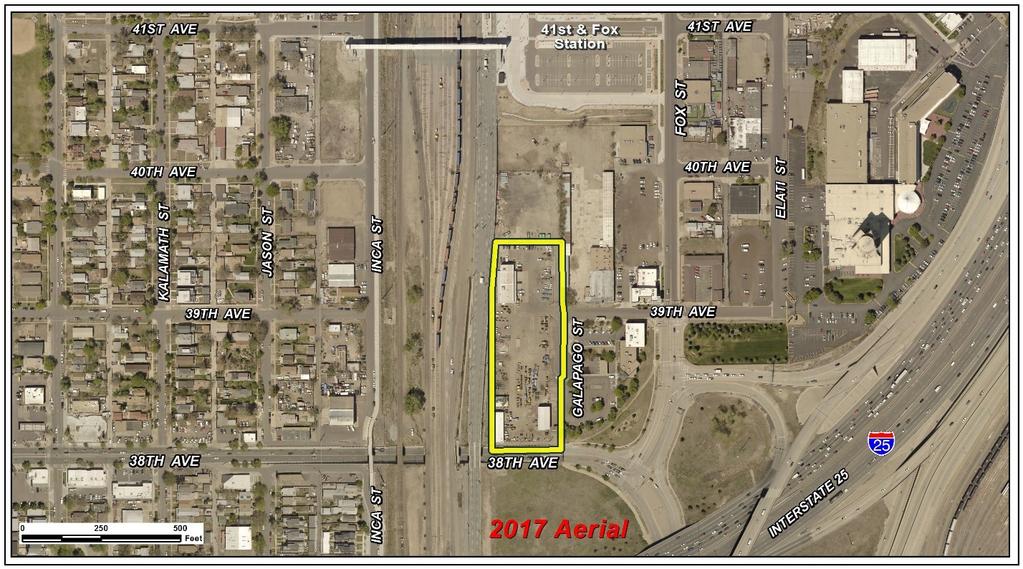 Rezoning Application #2018I-00075 January 2, 2019 Page 3 Existing Context The subject property is in the Globeville neighborhood, just northwest of the Fox St./38 th Ave./Park Ave./I-25 interchange.