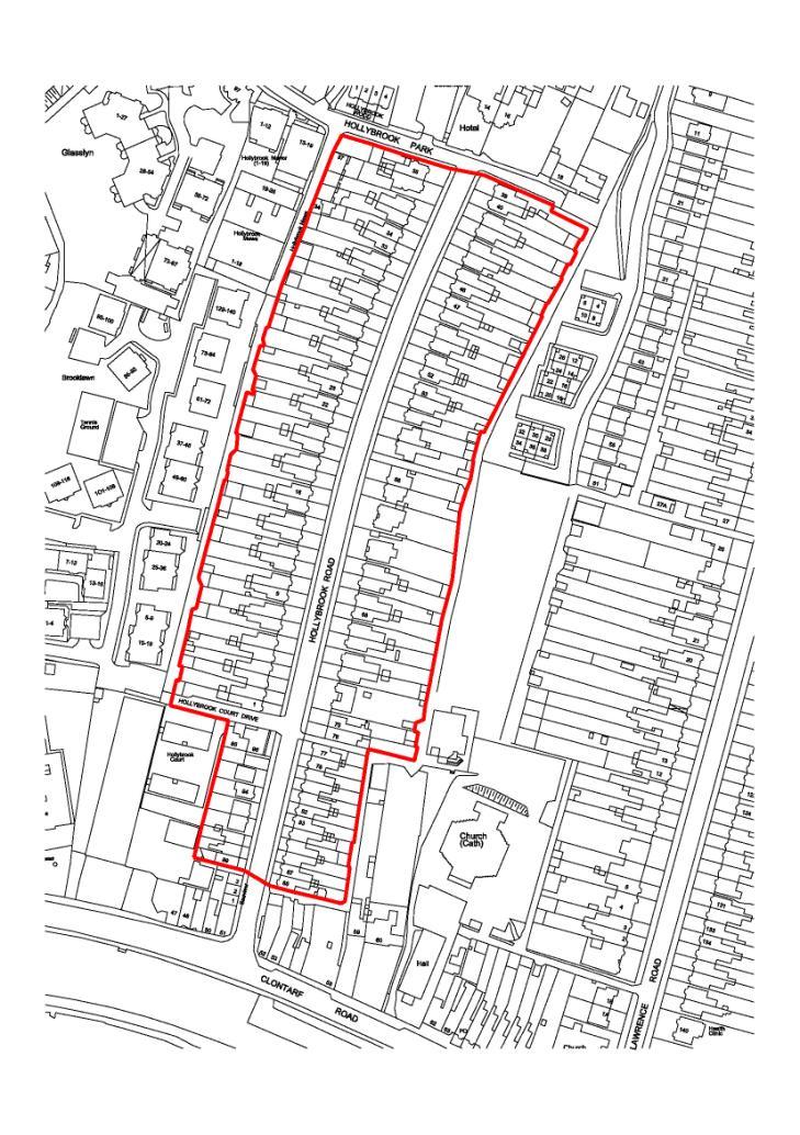 The special architectural and historic interest that justifies the designation of Hollybrook Road as an Architectural Conservation Area is derived from the following features: It forms part of the