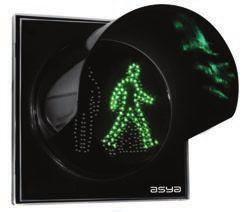 and Codes: SN-01-05-250: Ø 200 mm Animated Pedestrian Signal Head with LEDs (Black / Standard Housing)/ 4,00 kg