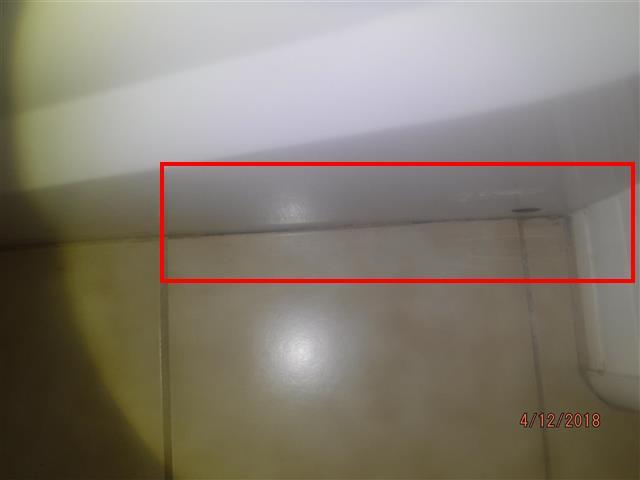 B.2. In the master bathroom, we observed some gaps in the grout between the tile flooring and the bathtub. It's important to keep a bathroom sealed.