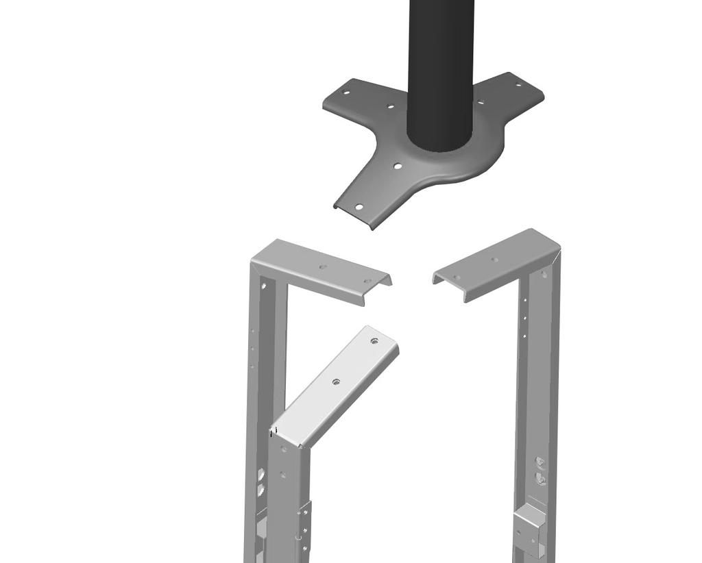 Assembly Step 2 Lower Support Pole /4 Nut (B) /4 Hex Bolt (C) Fix lower support pole to cylinder chamber