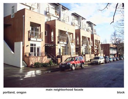 For such projects, each entrance should be set back three to five feet from the sidewalk, to allow room for transitional landscaping. Walk-up-style units are also encouraged.