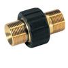 0 Coupling Hose connector Brass double connector for connecting and extending high-pressure hoses. With rubber protection.