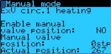 heating operation Activation of service mode will hold for