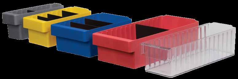 identification of parts and supplies can be stacked to optimize space Wide front handle for easy gripping when are loaded or contain heavy contents Can be used with available shelving, racks, mobile
