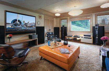 Kenwood Home Cinema Architect Charlton Brown recommended Andrew Lucas London to customer; designer Living In Space and builder Amirilan also involved 110-inch Screen Research screen and wall panels