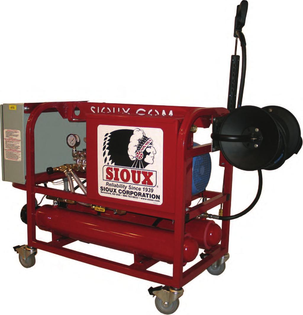 Consider Benefits... these Sioux s E-Series units have the cleaning capabilities of a large machine in a compact, portable design. Under 4 feet (1.2 m) long and 3 feet (.