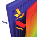 Higher average surface temperature in the front panel UP TO 53 %