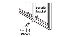 Step 3: Cut the foam seal to an appropriate length and seal the open gap between the top window sash and outer window sash. Step 4: If desired, secure the security bracket to the window frame.
