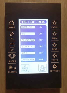 SECTION 4 APPLIANCES AND SYSTEMS AC Screen (Located on multiplex monitor panel) Press the AC button, then select EMS Load Status.