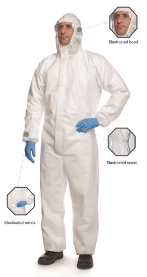 PROSHIELD 20 Product name: PROSHIELD 20 PB CHF5 S WH 00 / PB CHF5 S BU 00 Colour: White / Blue Seams: External sewn seams. Size: S to XXXL - Limited particle protection.