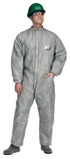 The suit is made of SMS fabric, which combines low particle protection with high levels of comfort.