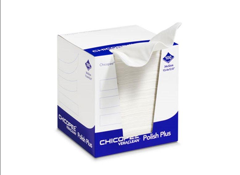 CHICOPEE VERACLEAN POLISH PLUS Veraclean Polish Plus is a soft and durable wipe that works perfectly in critical environments, ensuring that no sensitive surfaces are scratched.