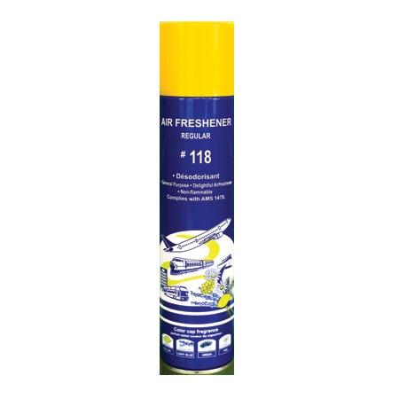 PSA AIR FRESHENER 118 Packaging: 300ml aerosol 19 units per carton Carton dimensions: 280mm x 220mm x 260mm Weight: 6 kg Air freshener This product has been developed for intensive use inside