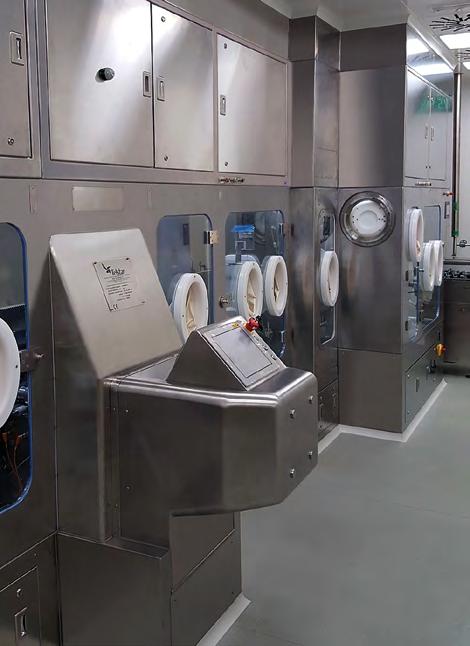 Isolator ne, Automatic Tunnel Conveyor System and close Vial Washing Machine at the exit end nment system are designed to offer a positive pressure of ISO Class 4.