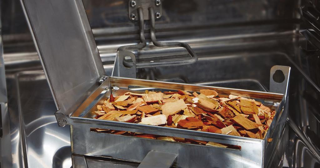 OPTIONAL FEATURES FOR GREATER VERSATILITY, SAFETY AND CONVENIENCE. CombiSmoke feature lets you smoke any product, hot or cold, using real wood chips in a controlled cooking environment.