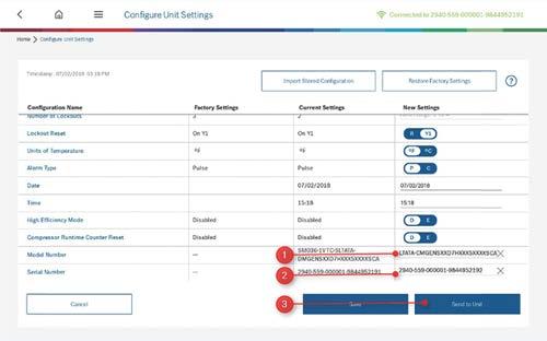 HPC Board Replacement and Installation 29 15. Click Configure Unit Settings. The Configure Unit Settings screen displays. See the list of unit settings in the figure below. 18.