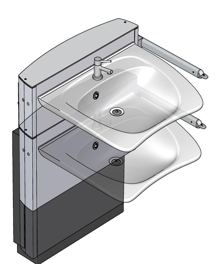 basin. When the lever is released, the motion stops.