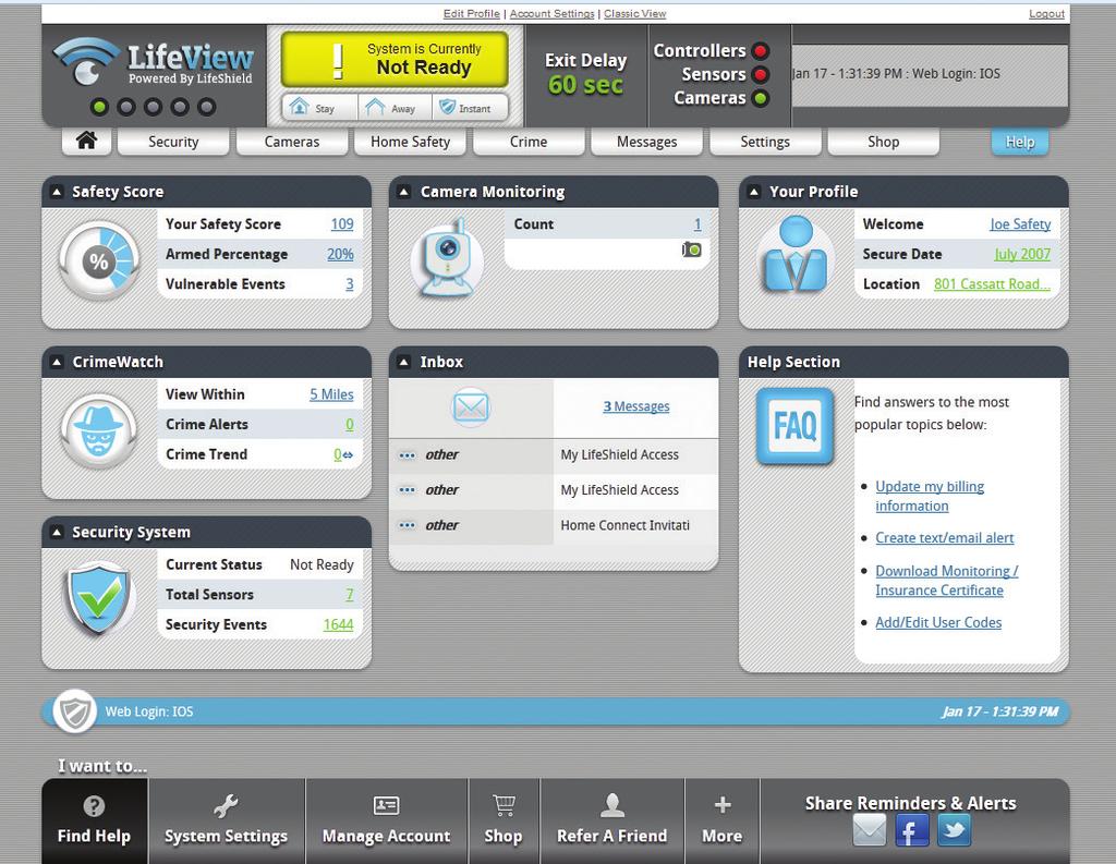 application or LifeView mobile applications. Using Your System: 1.