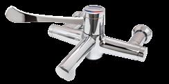 extended handle to be suitable for all applications Supplied with two combination valves incorporating isolation, check valves, flow regulators and filters Caremix Prime S3 Monobloc thermostatic tap