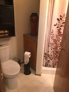 1. Location Materials: Laundry 1st Floor Bathroom 2. Room Ceiling and walls are in good condition overall. Accessible outlets operate. Light fixture operates. 3.
