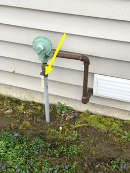1. Shutoff Locations Shutoffs Water Heater gas shutoff is located to the right of the water heater.