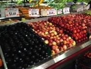 variety of Chilean Soft Fruit 1 st in line in the produce department.