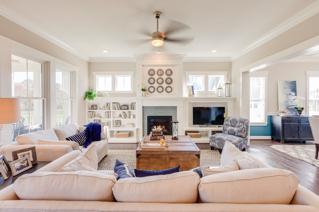 Interior Design Features Abound Our homes live bigger than their square footage 10 ceilings downstairs and 9 ceilings upstairs with custom cathedral ceilings in master bedroom and bath as