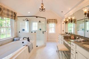 and in the laundry room with matching ceramic tile fireplace surround Secondary baths to include composite shower or bathtub insert depending on the floor plan Master bath includes a spa