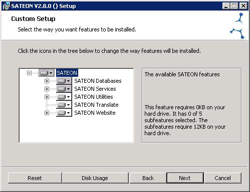 Service within SATEON Services. 5. Click Next. 6. Follow the instructions on the dialogs.