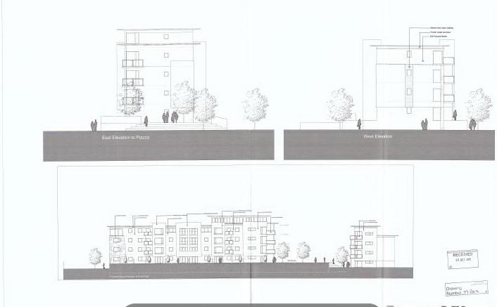 Apartment Block C elevation fronting on to the existing playing pitches south of the site h) The Design and layout will not conflict with adjacent land uses and there will be no unacceptable adverse
