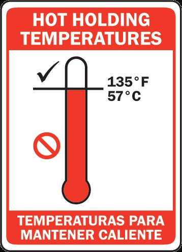 Potentially Hazardous Foods must be maintained at the proper temperatures at all times prior to being served. PHF that are stored cold must be held at or below 41⁰F.